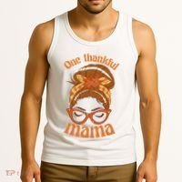 One Thankful Mama Autumn Festive Hair Bun Tank Top thumb 3