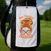 One Thankful Mama Autumn Festive Hair Bun Golf Towel thumb 2