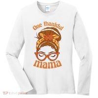 One Thankful Mama Autumn Festive Hair Bun Women's Long Sleeve Shirt thumb 0