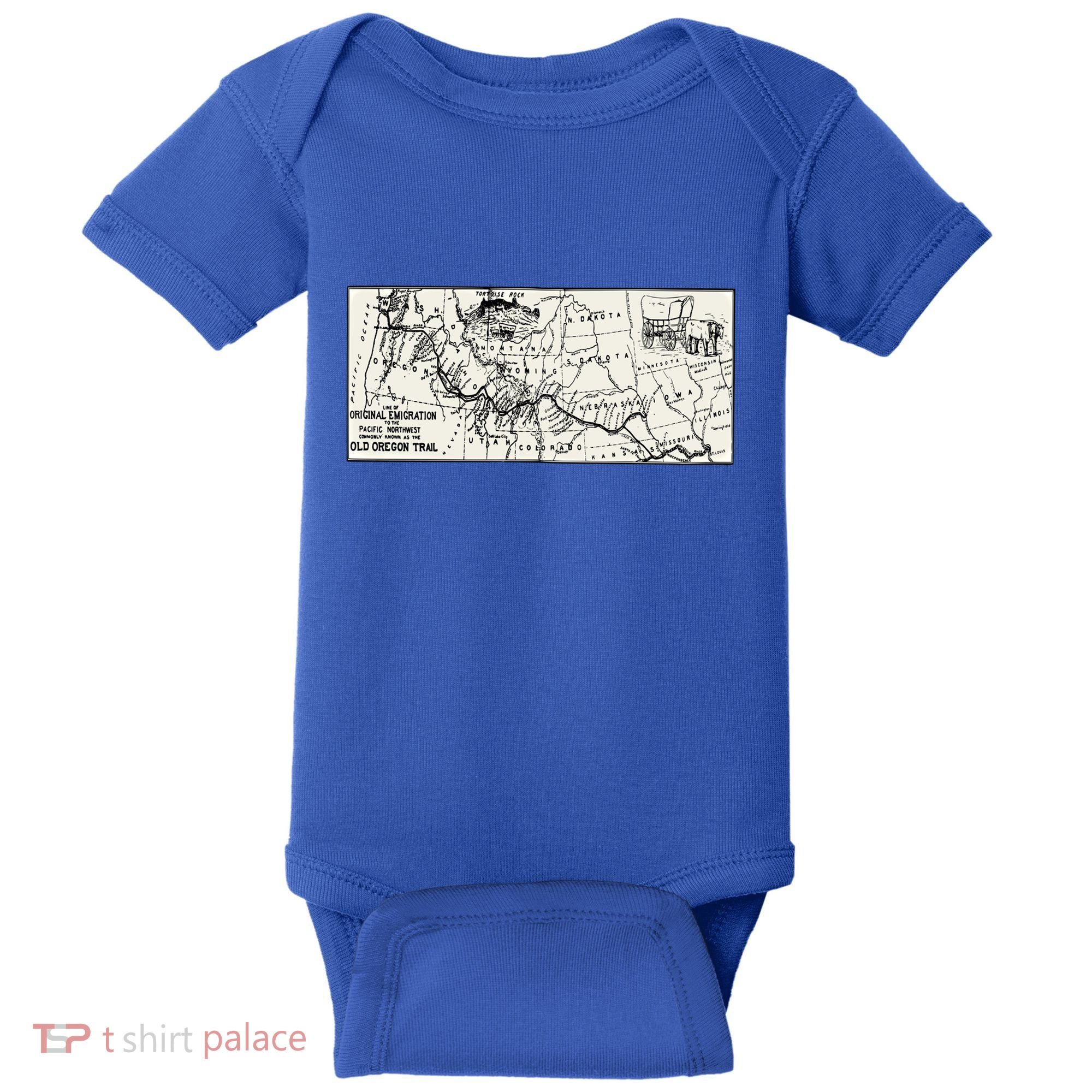 Oregon Trail Map Gift Ox Team Usa Cartography Geography History Meaningful Gift Baby Bodysuit