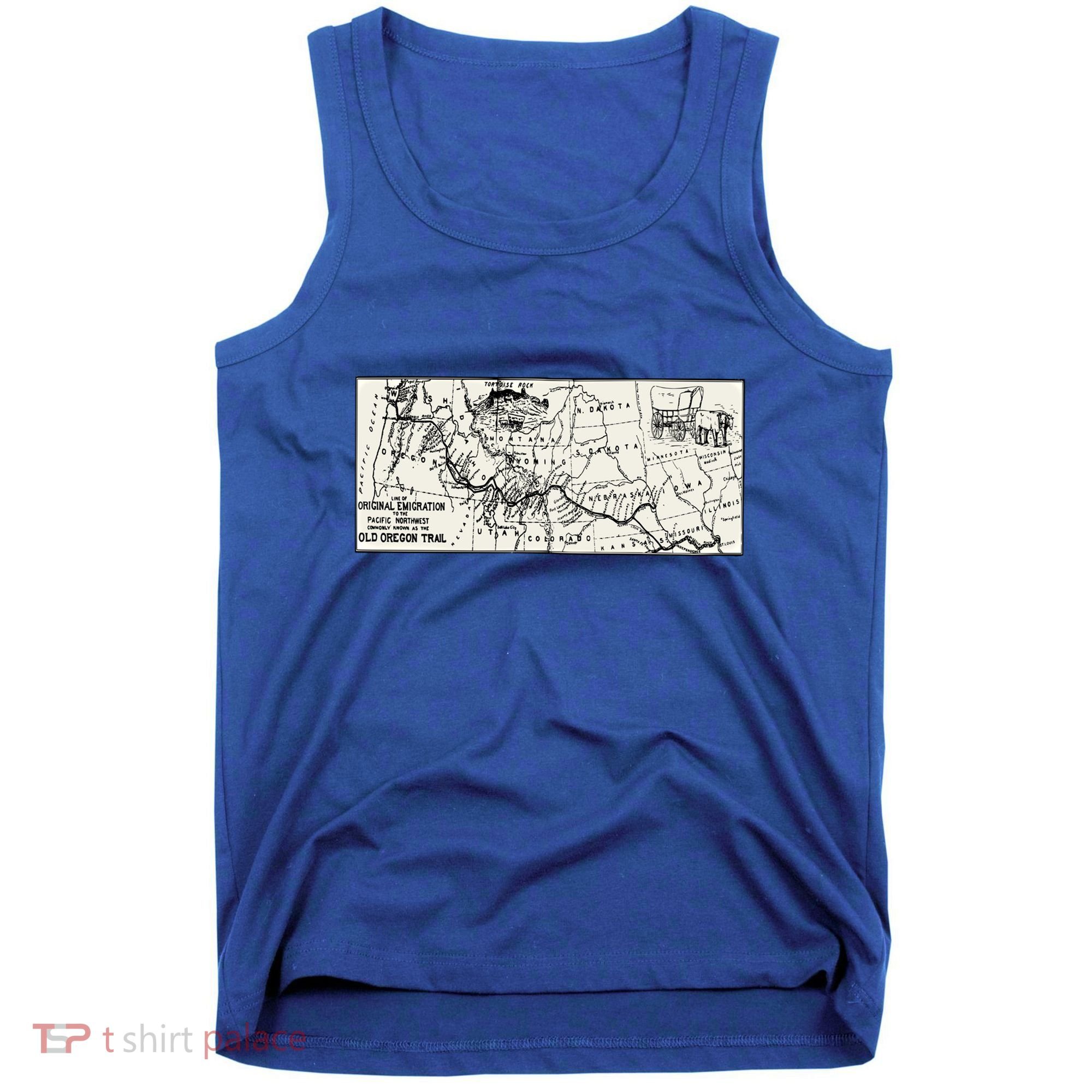 Oregon Trail Map Gift Ox Team Usa Cartography Geography History Meaningful Gift Tank Top