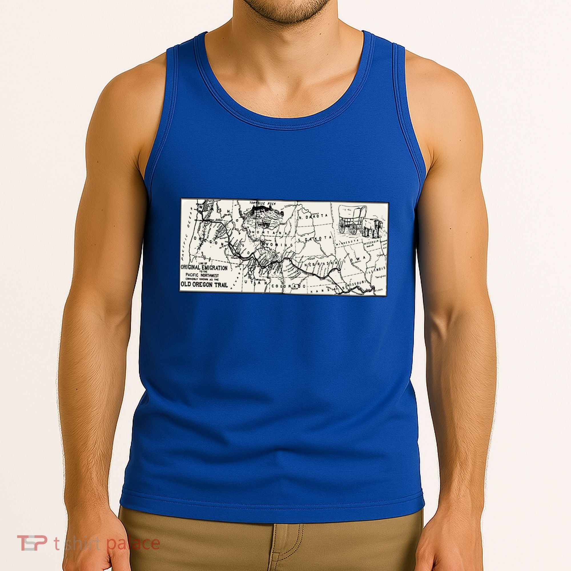 Oregon Trail Map Gift Ox Team Usa Cartography Geography History Meaningful Gift Tank Top