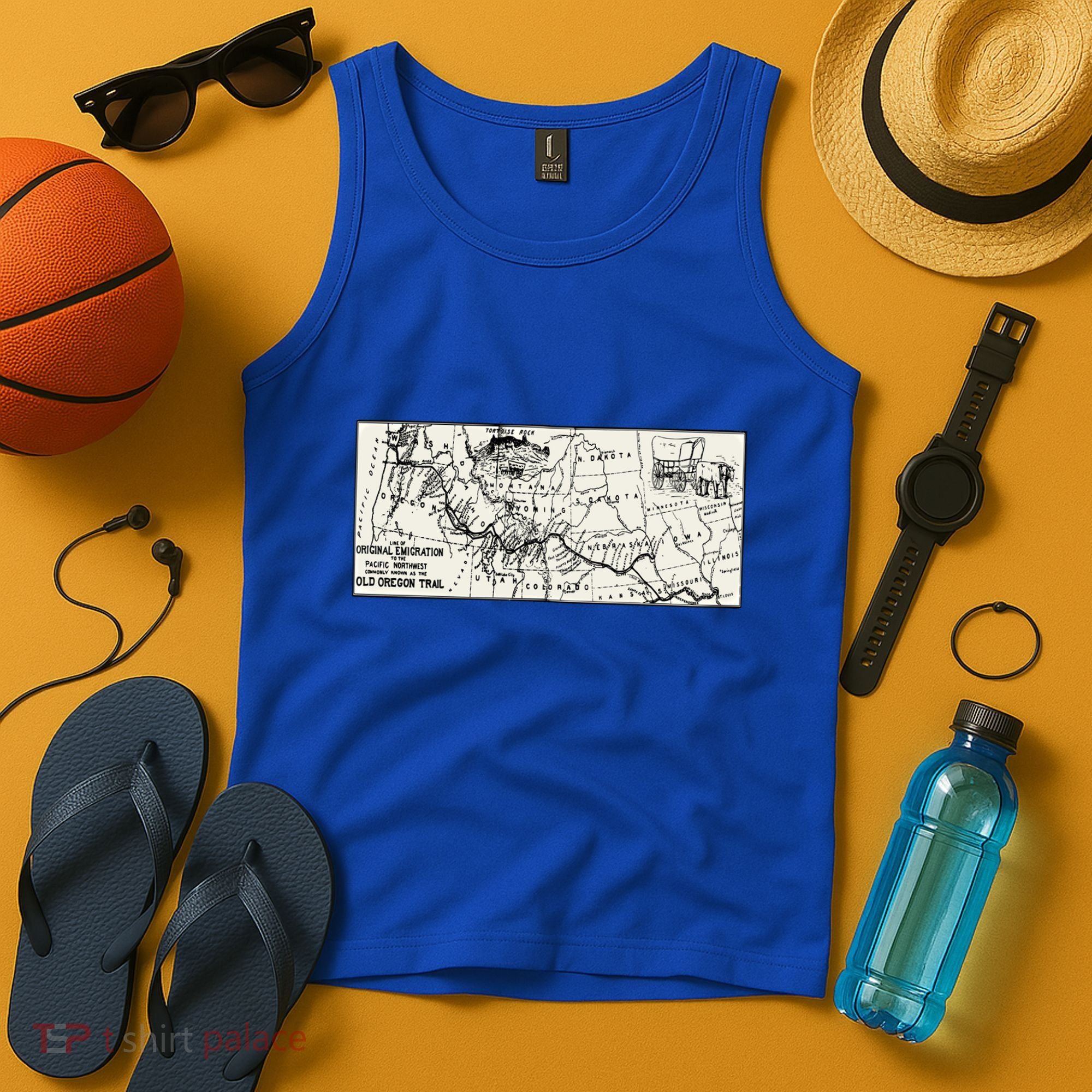 Oregon Trail Map Gift Ox Team Usa Cartography Geography History Meaningful Gift Tank Top