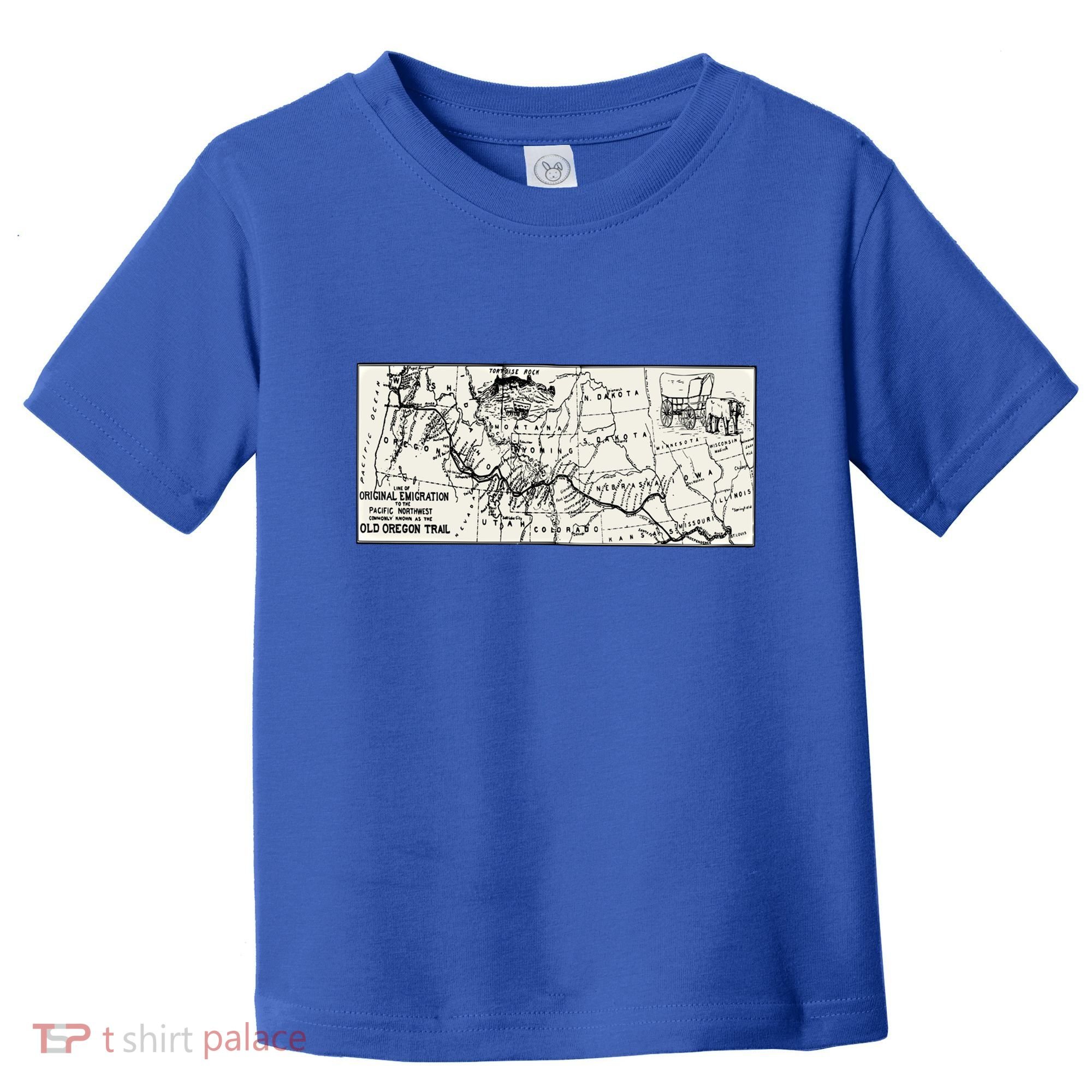 Oregon Trail Map Gift Ox Team Usa Cartography Geography History Meaningful Gift Toddler T-Shirt