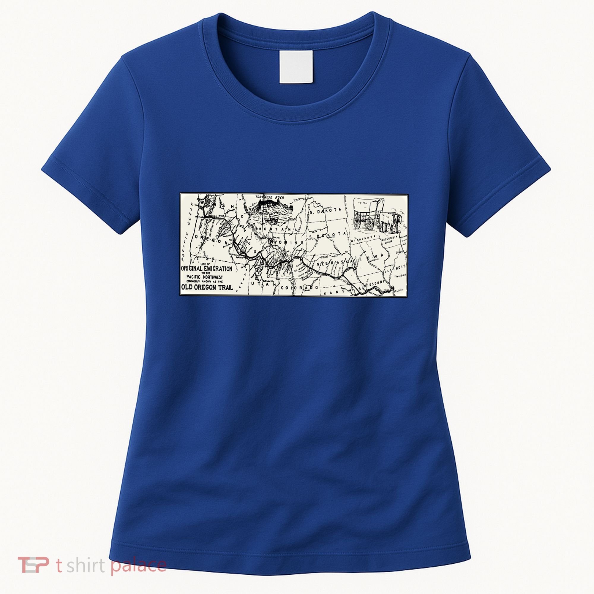 Oregon Trail Map Gift Ox Team Usa Cartography Geography History Meaningful Gift Women's T-Shirt