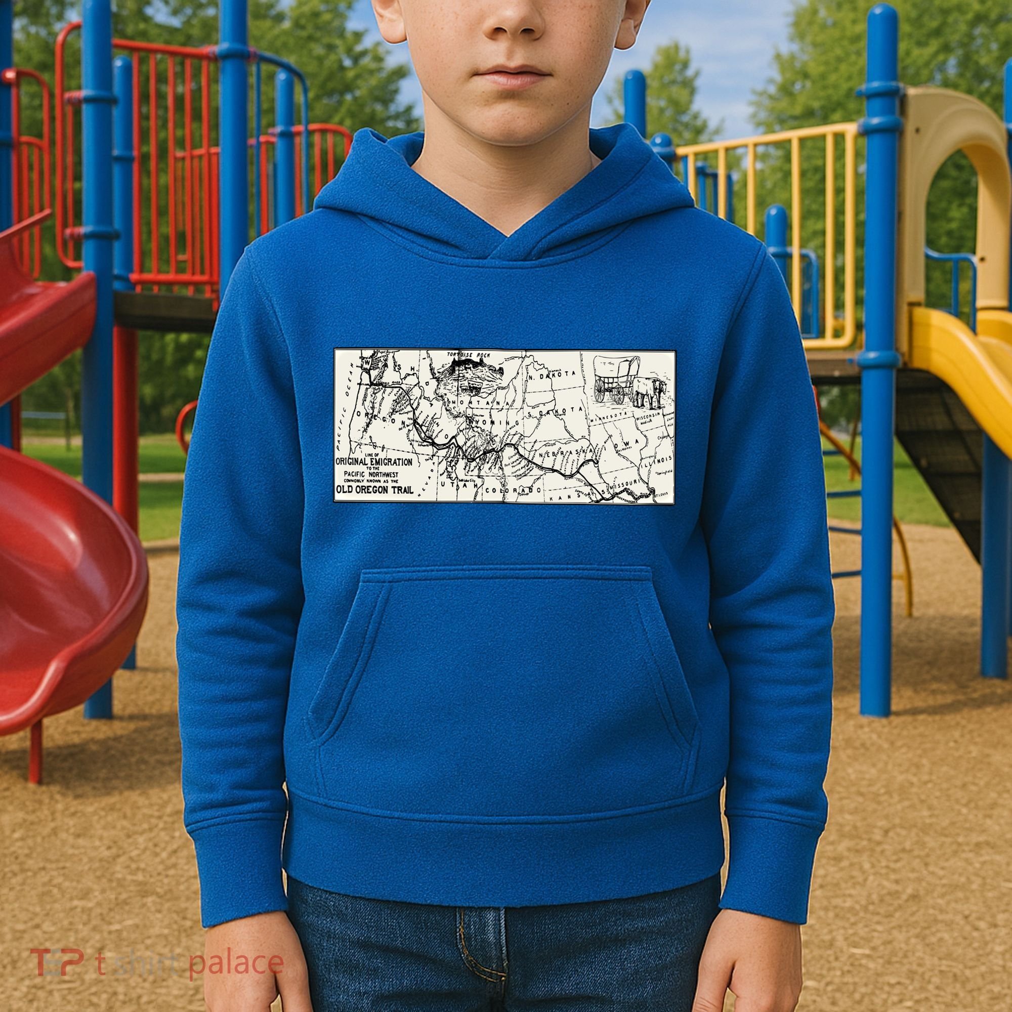Oregon Trail Map Gift Ox Team Usa Cartography Geography History Meaningful Gift Kids Hoodie