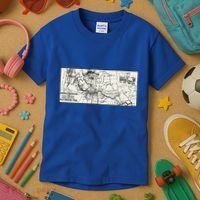 Oregon Trail Map Gift Ox Team Usa Cartography Geography History Meaningful Gift Kids T-Shirt thumb 3