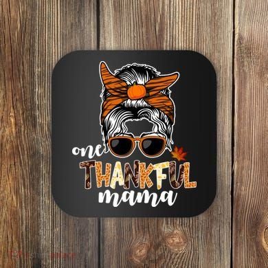 One Thankful Mama Fall Thanksgiving Festive Coaster