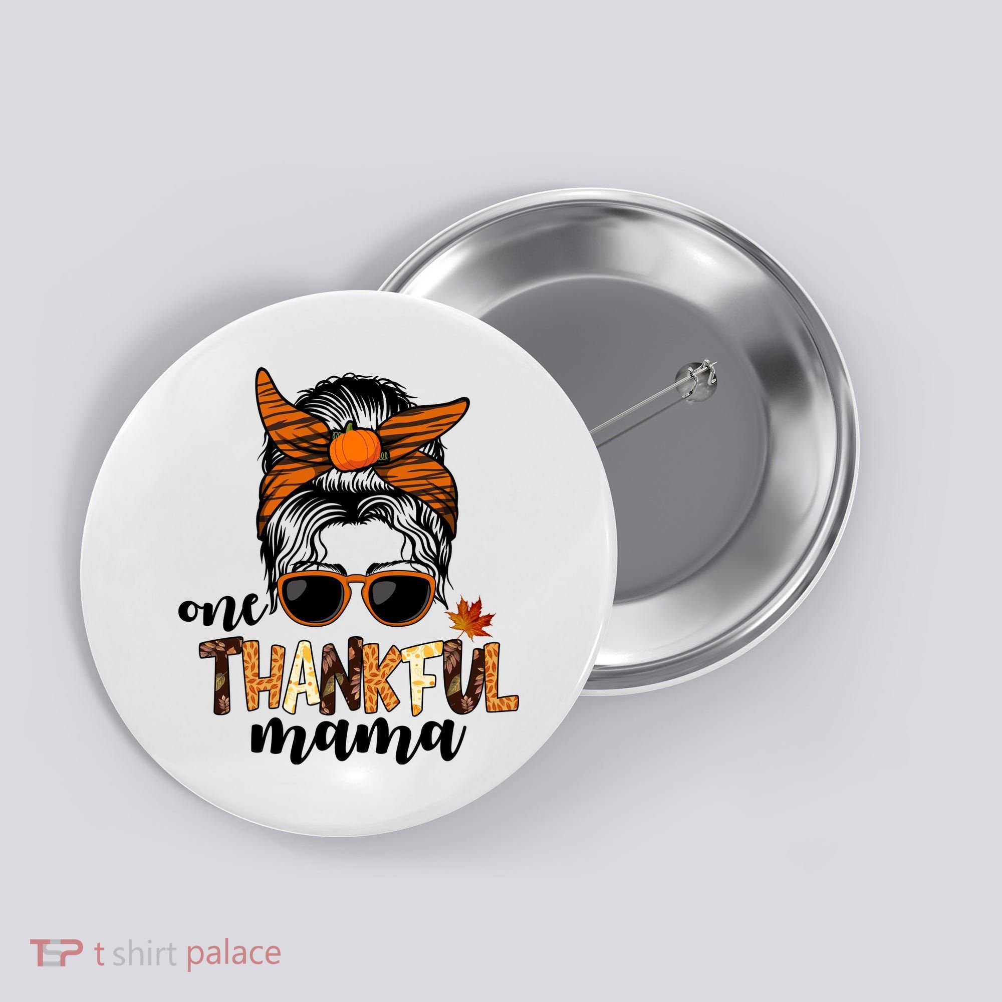 One Thankful Mama Fall Thanksgiving Festive Button