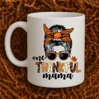 One Thankful Mama Fall Thanksgiving Festive Coffee Mug thumb 2