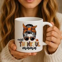 One Thankful Mama Fall Thanksgiving Festive Coffee Mug thumb 3