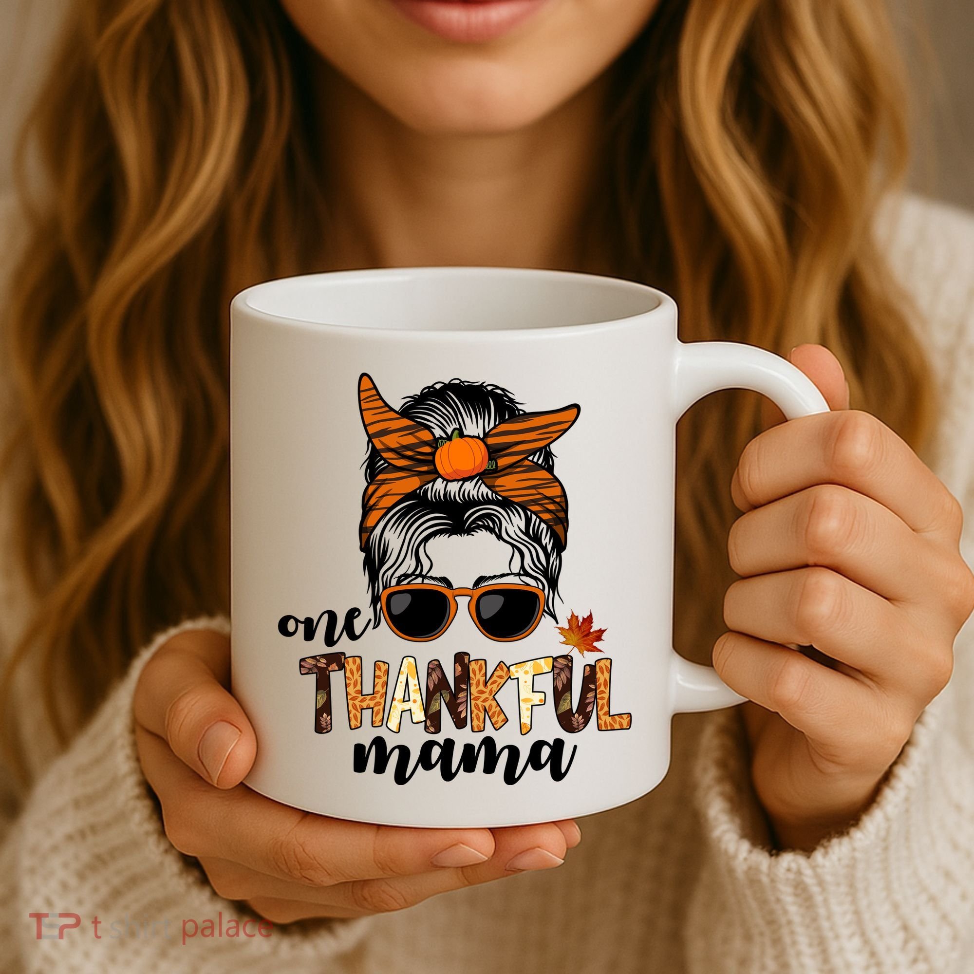 One Thankful Mama Fall Thanksgiving Festive Coffee Mug