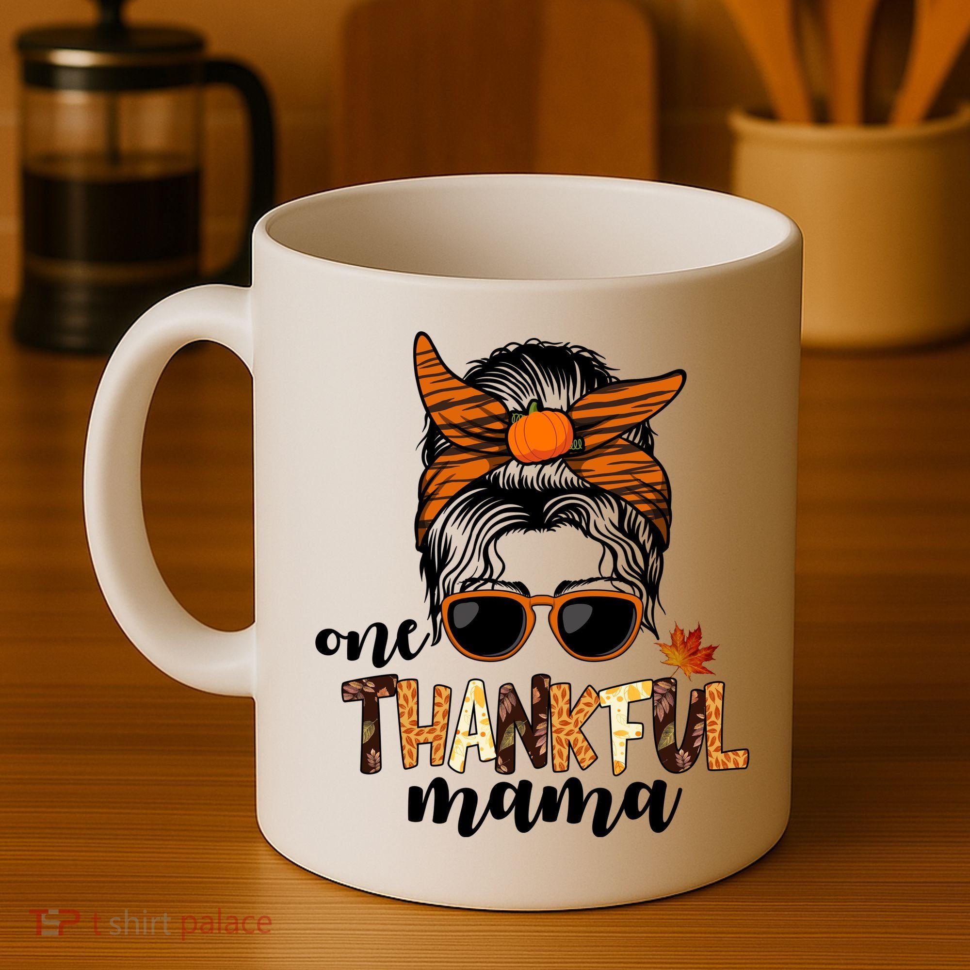 One Thankful Mama Fall Thanksgiving Festive Coffee Mug