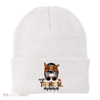 One Thankful Mama Fall Thanksgiving Festive Beanie