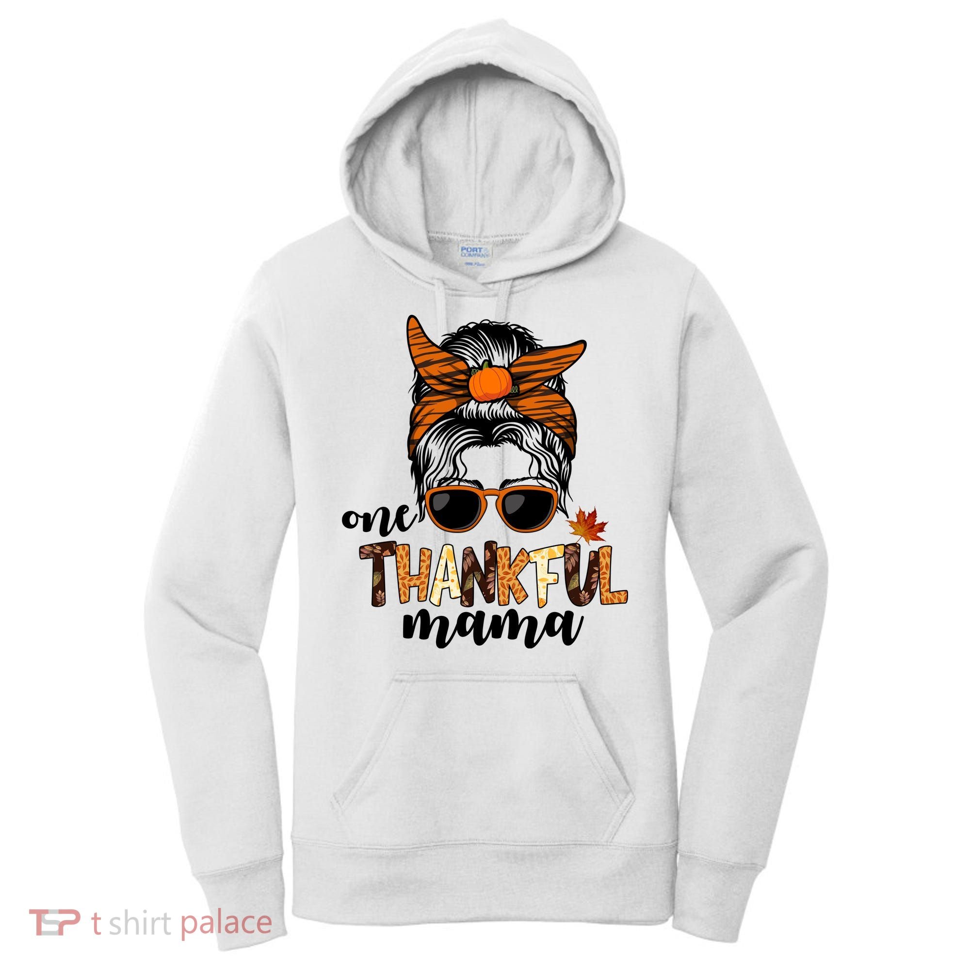 One Thankful Mama Fall Thanksgiving Festive Women's Hoodie