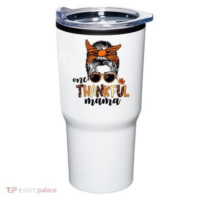 One Thankful Mama Fall Thanksgiving Festive Tumbler
