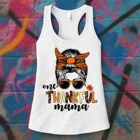 One Thankful Mama Fall Thanksgiving Festive Women's Tank Top thumb 3