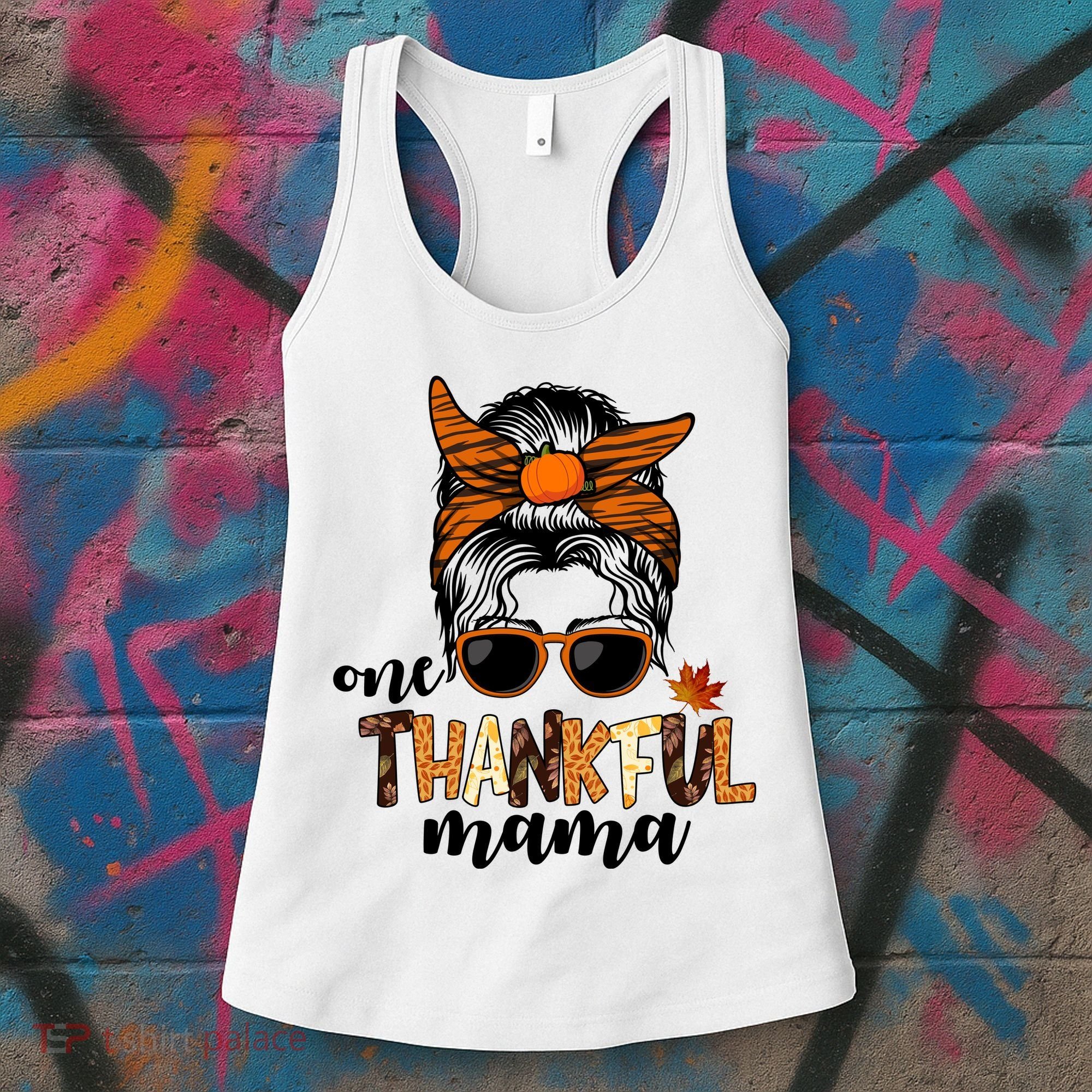 One Thankful Mama Fall Thanksgiving Festive Women's Tank Top