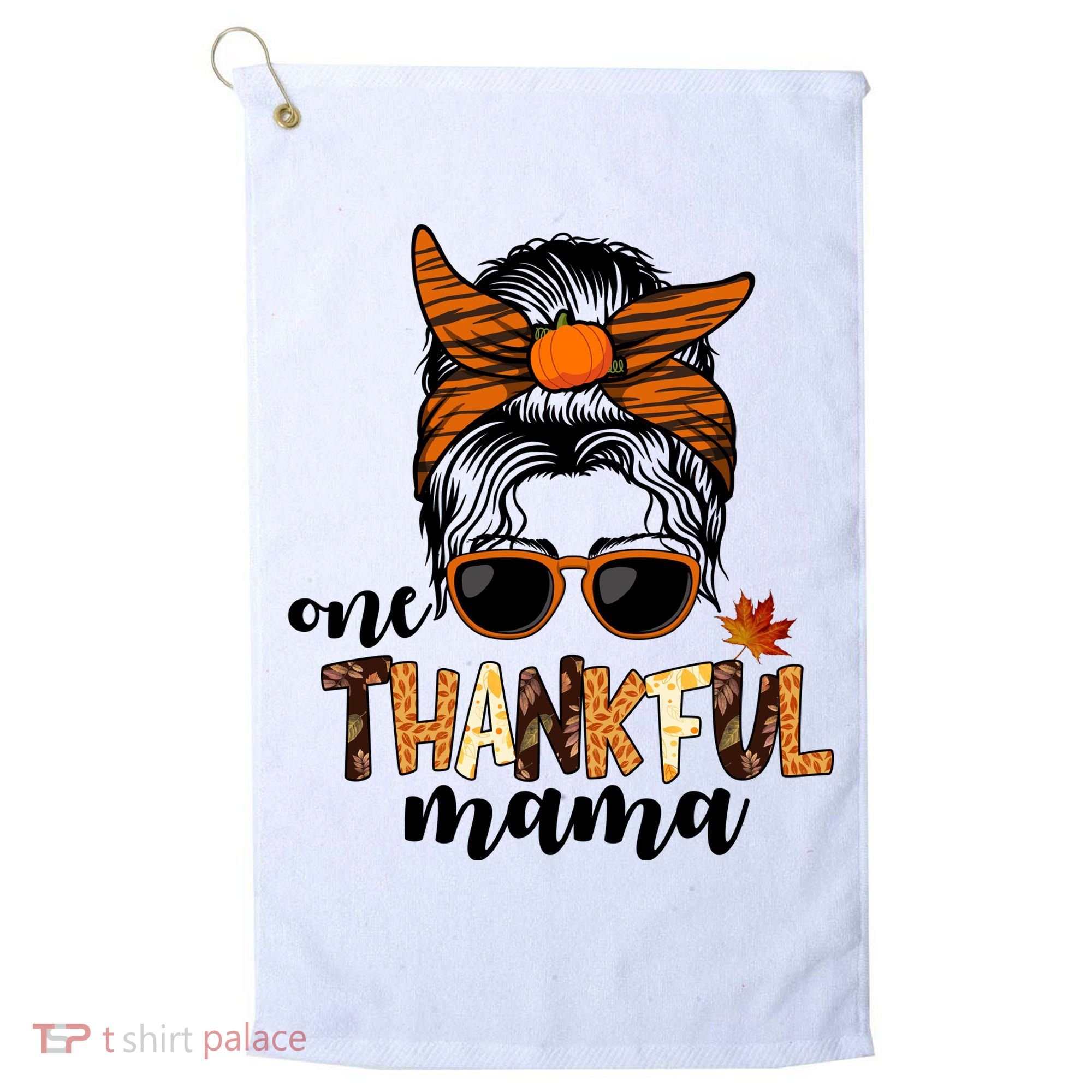One Thankful Mama Fall Thanksgiving Festive Golf Towel