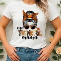 One Thankful Mama Fall Thanksgiving Festive Women's T-Shirt thumb 2