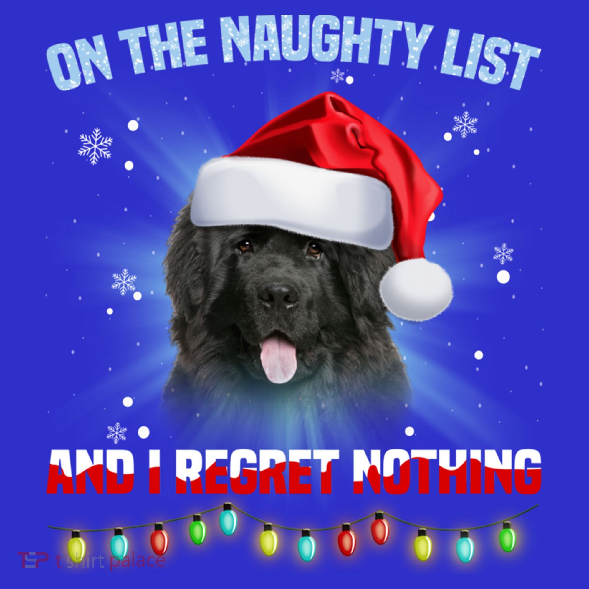 On The Naughty List And Newfoundland Dog Santa Hat Christmas Gift Women's Tank Top