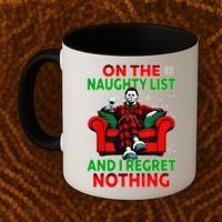 On The Naughty List And I Regret Nothing Horror Christmas Coffee Mug thumb 2