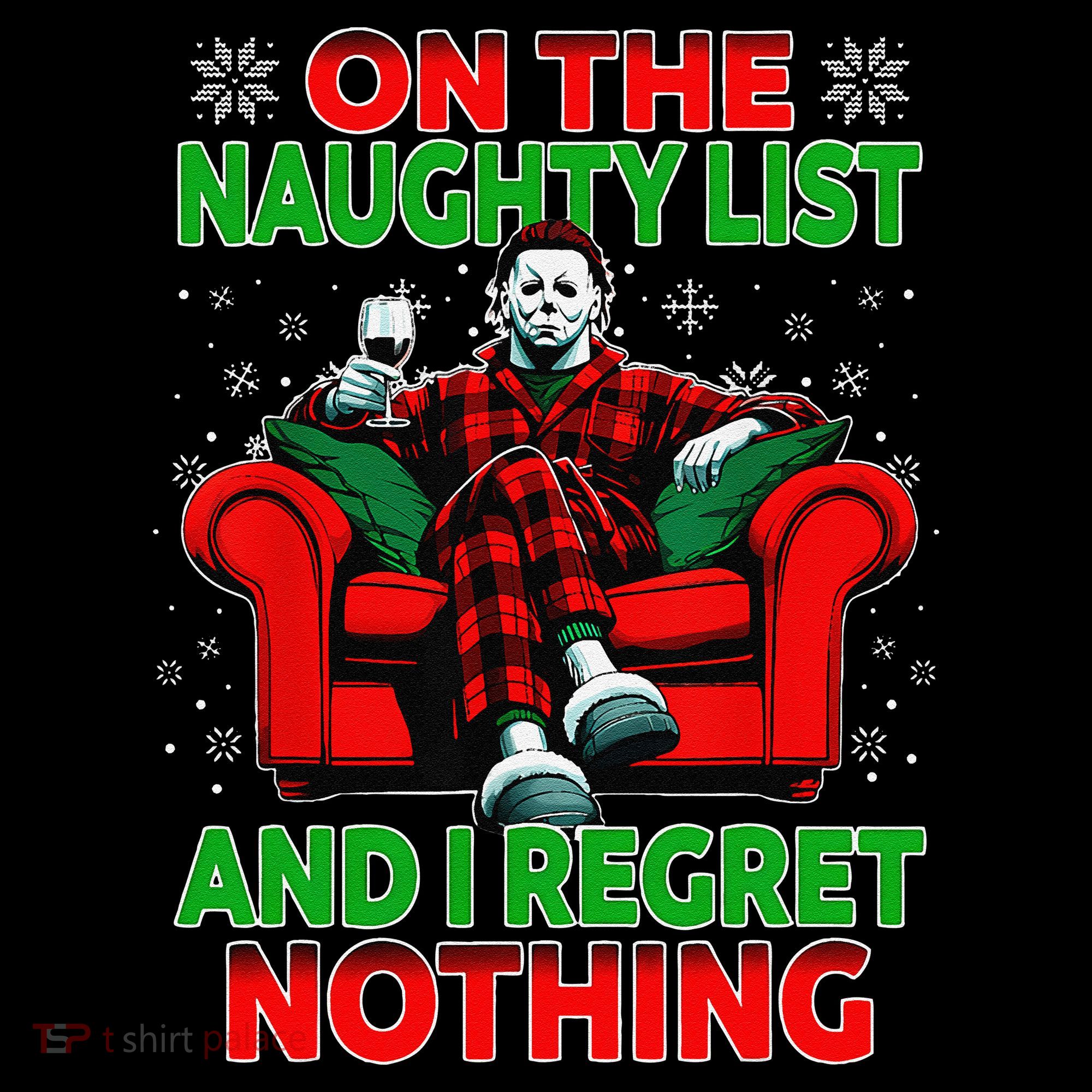 On The Naughty List And I Regret Nothing Horror Christmas Coffee Mug