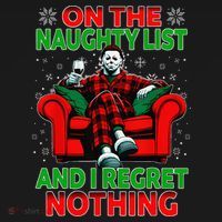 On The Naughty List And I Regret Nothing Horror Christmas Ornament thumb 1