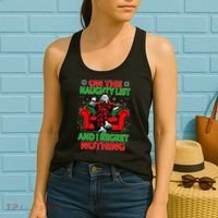 On The Naughty List And I Regret Nothing Horror Christmas Women's Tank Top thumb 2