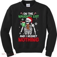 On The Naughty List And I Regret Nothing Christmas Kids Sweatshirt thumb 0