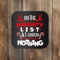 On The Naughty List I Regret Nothing Coaster thumb 0