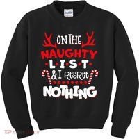 On The Naughty List I Regret Nothing Kids Sweatshirt thumb 0
