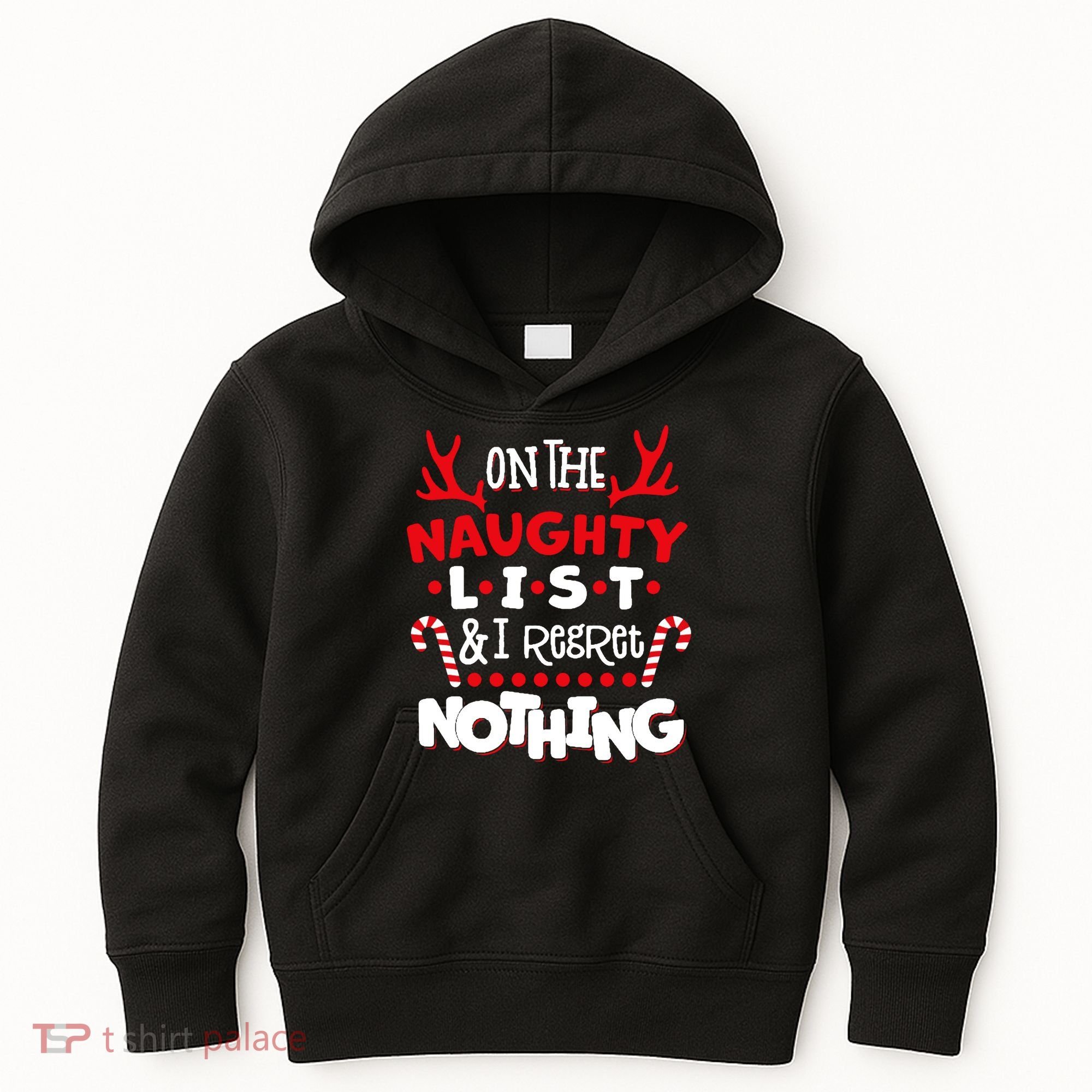 On The Naughty List I Regret Nothing Kids Hoodie