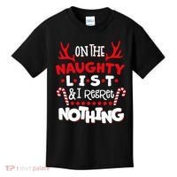 On The Naughty List I Regret Nothing Kids T-Shirt thumb 0