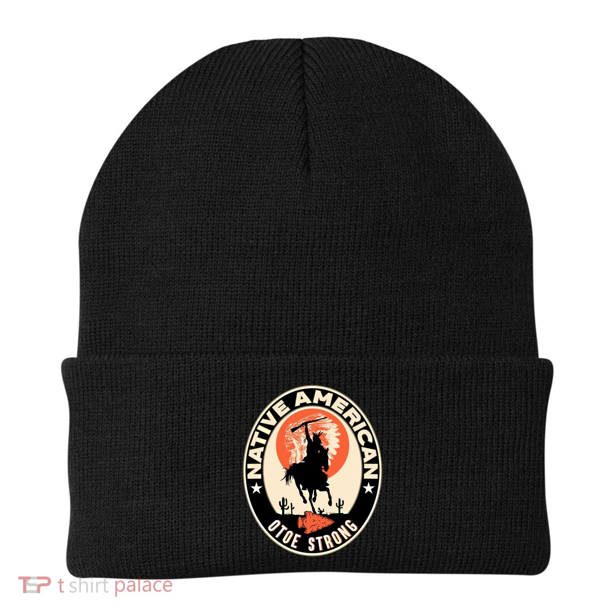 Otoe Tribe Native American Pride Art Deco Logo Gift Beanie