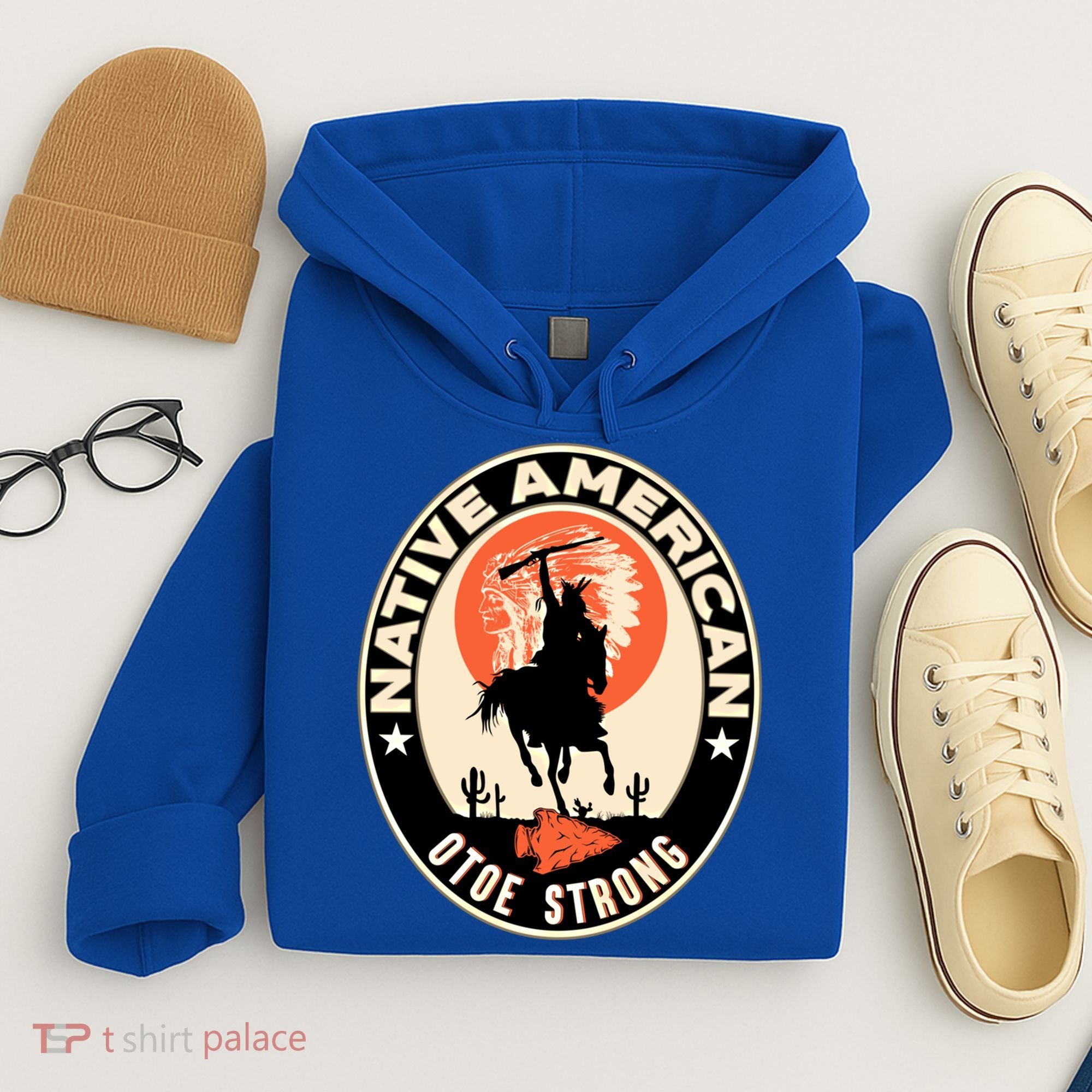 Otoe Tribe Native American Pride Art Deco Logo Gift Hoodie