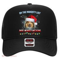 On The Naughty List And I Regret Nothing Sheltie Christmas Hat thumb 0