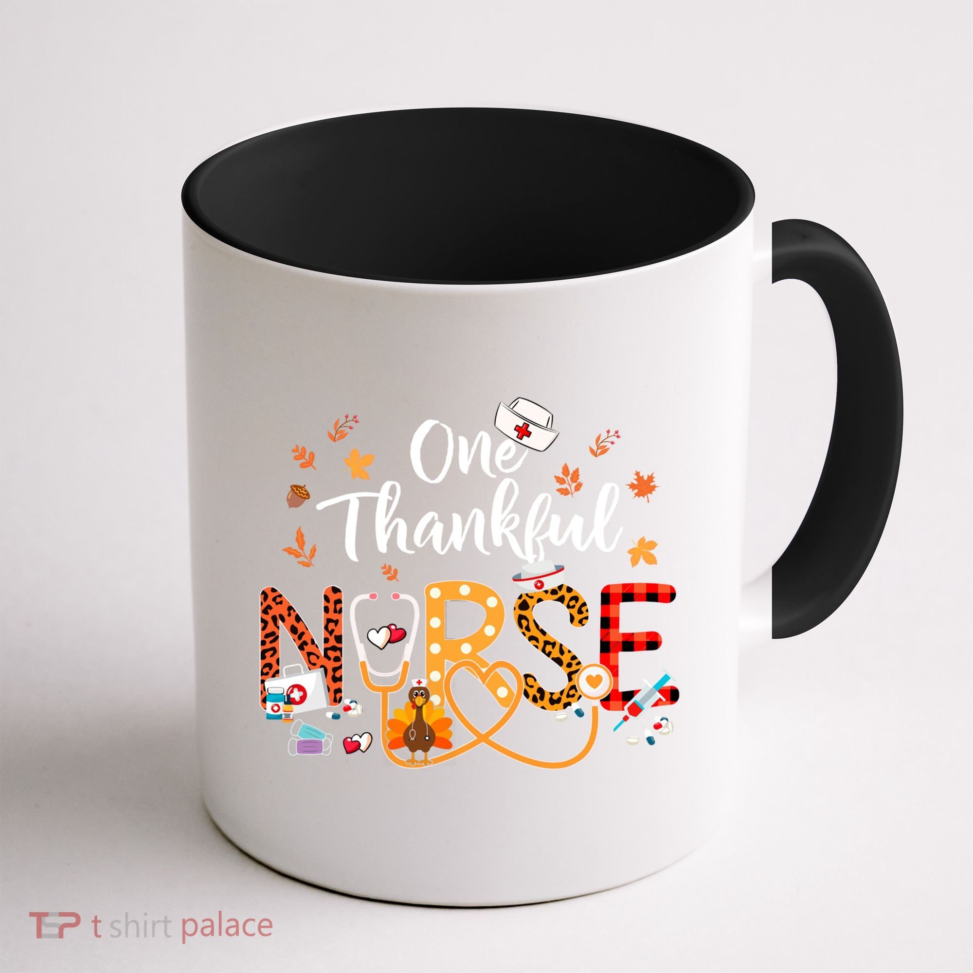 One Thankful Nurse Turkey Stethoscope Thanksgiving Great Gift Coffee Mug