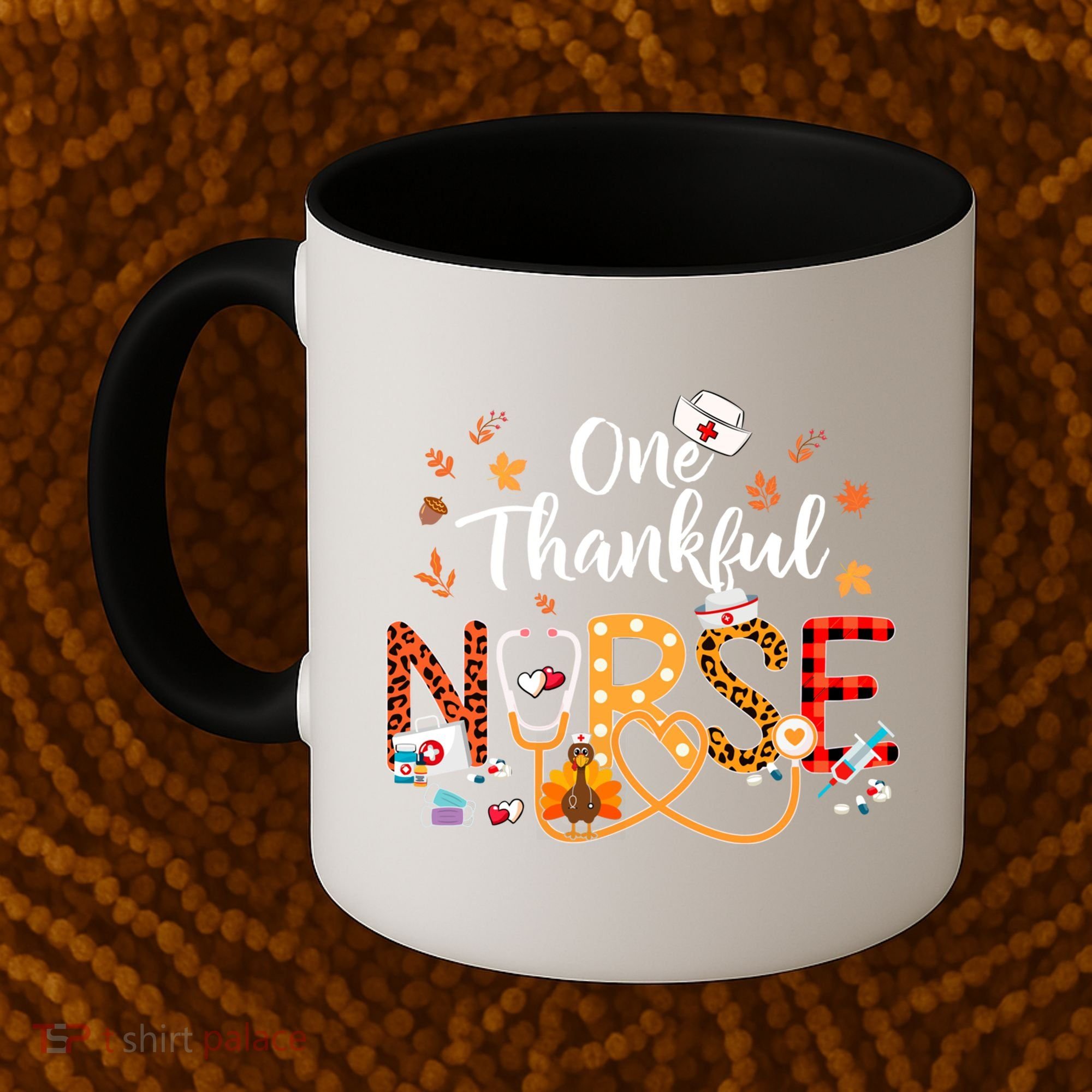 One Thankful Nurse Turkey Stethoscope Thanksgiving Great Gift Coffee Mug