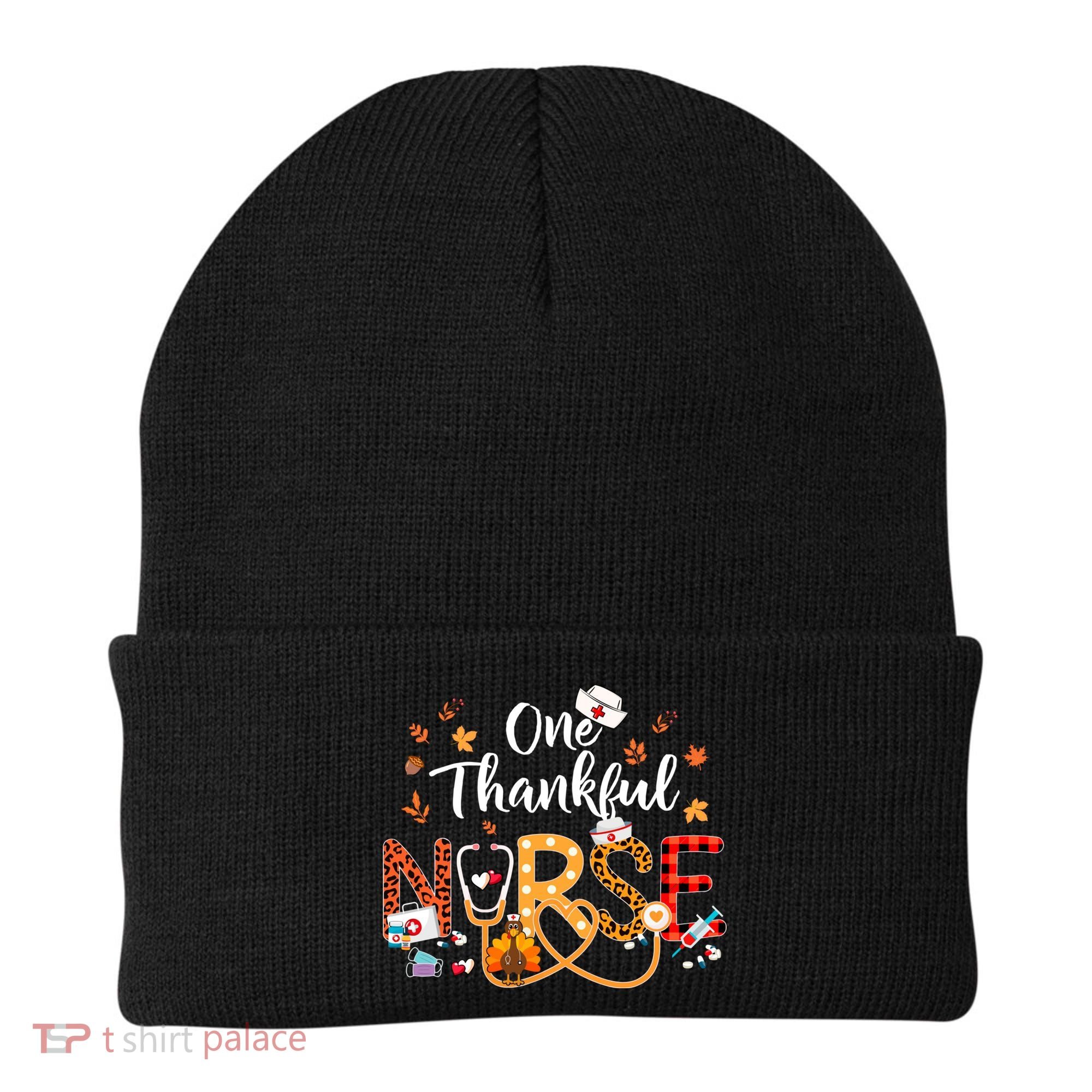 One Thankful Nurse Turkey Stethoscope Thanksgiving Great Gift Beanie