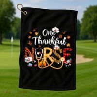 One Thankful Nurse Turkey Stethoscope Thanksgiving Great Gift Golf Towel thumb 1