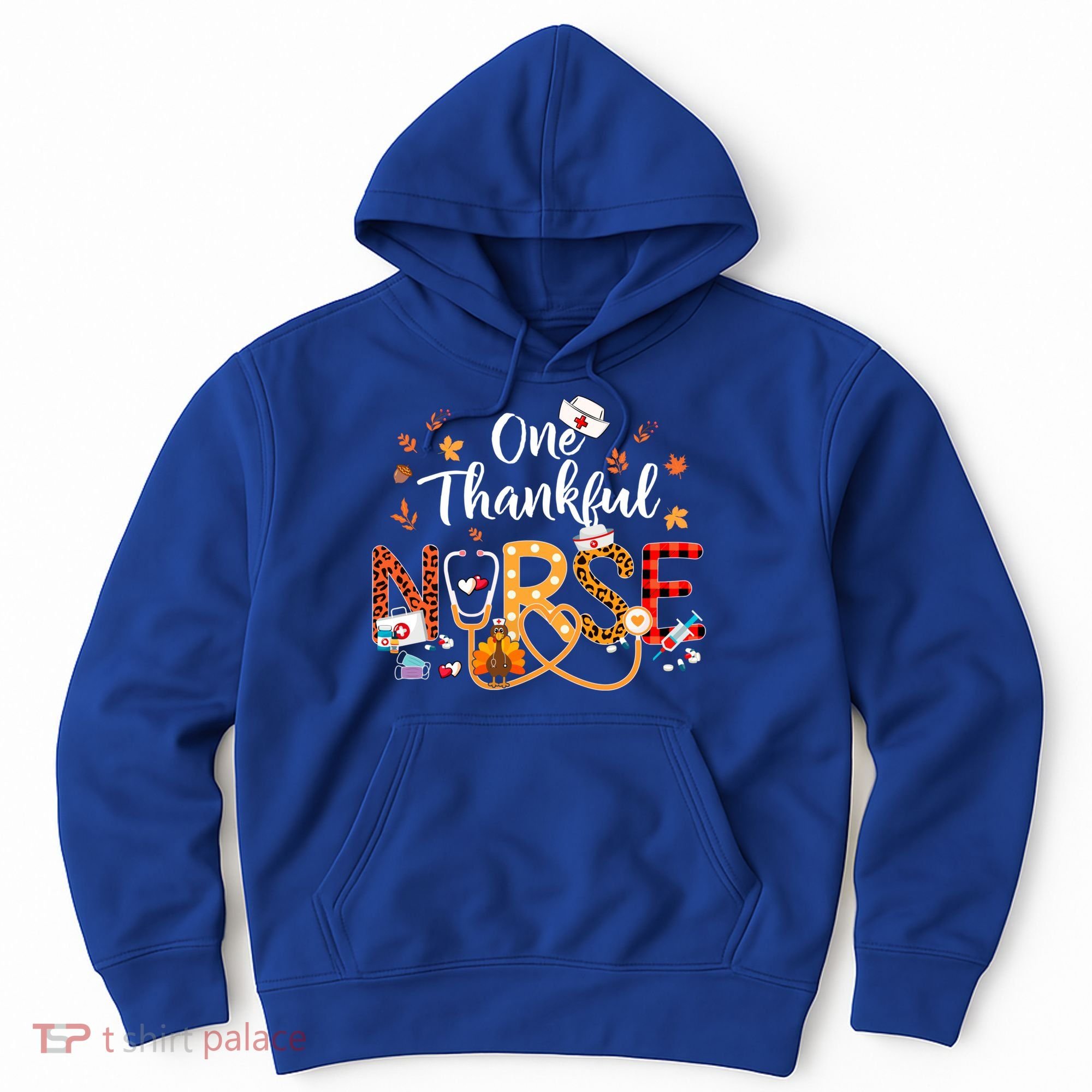 One Thankful Nurse Turkey Stethoscope Thanksgiving Great Gift Hoodie