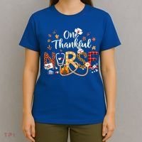 One Thankful Nurse Turkey Stethoscope Thanksgiving Great Gift T-Shirt thumb 4