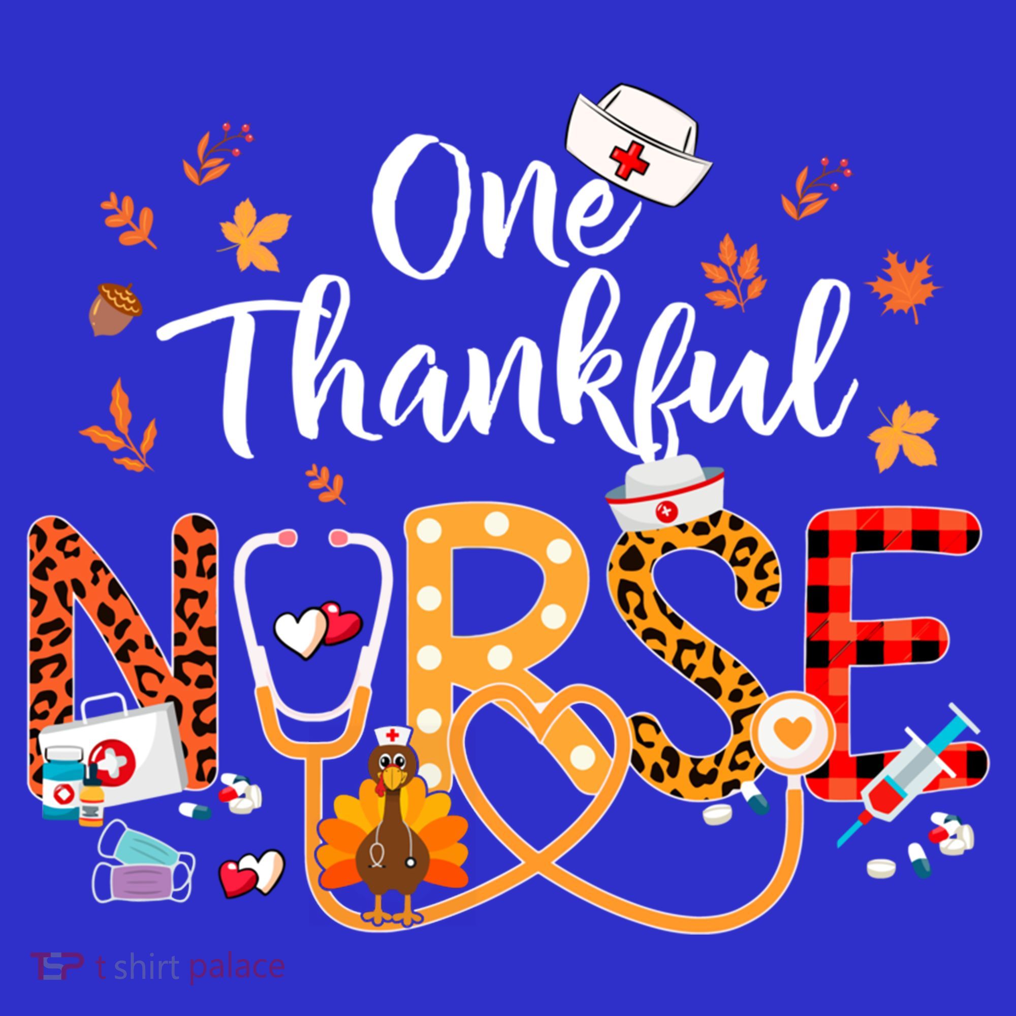 One Thankful Nurse Turkey Stethoscope Thanksgiving Great Gift Women's Tank Top