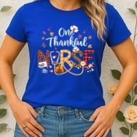 One Thankful Nurse Turkey Stethoscope Thanksgiving Great Gift Women's T-Shirt thumb 2