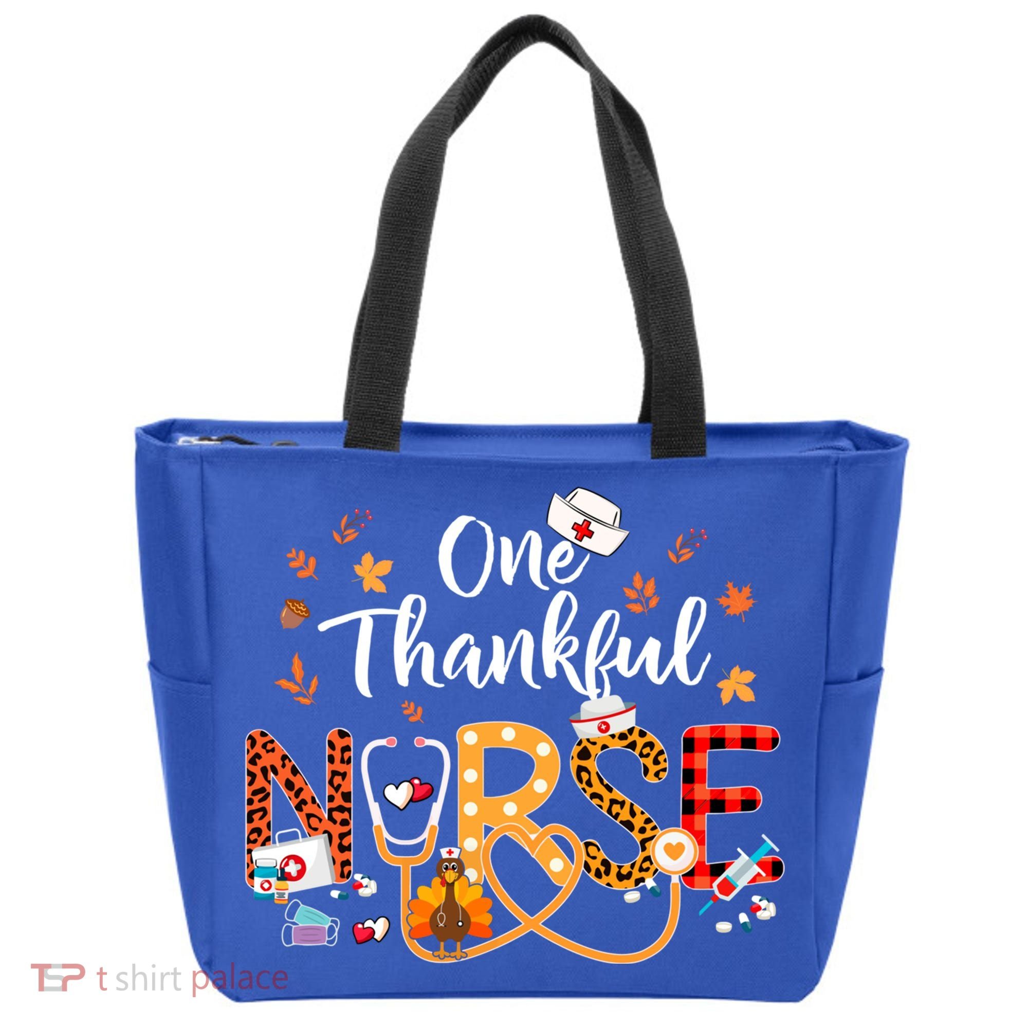 One Thankful Nurse Turkey Stethoscope Thanksgiving Great Gift Tote Bag