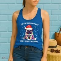 On The Naughty List And I Regret Nothing Pug Dog Christmas  Women's Tank Top thumb 2