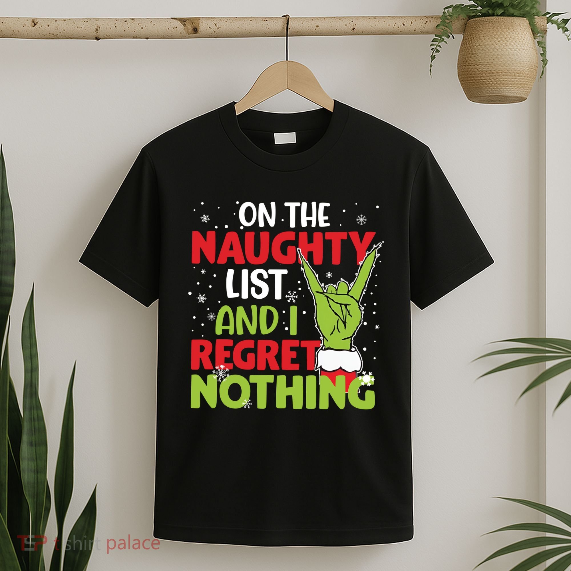 On The Naughty List And I Regret Nothing Funny Christmas T-Shirt