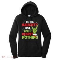 On The Naughty List And I Regret Nothing Funny Christmas Women's Hoodie thumb 0