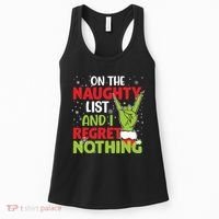 On The Naughty List And I Regret Nothing Funny Christmas Women's Tank Top thumb 0